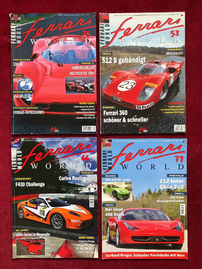 4x FERRARI WORLD nr. 35-53-66-77, Ophalen of Verzenden, Zo goed als nieuw, Ferrari, Heel Verlag