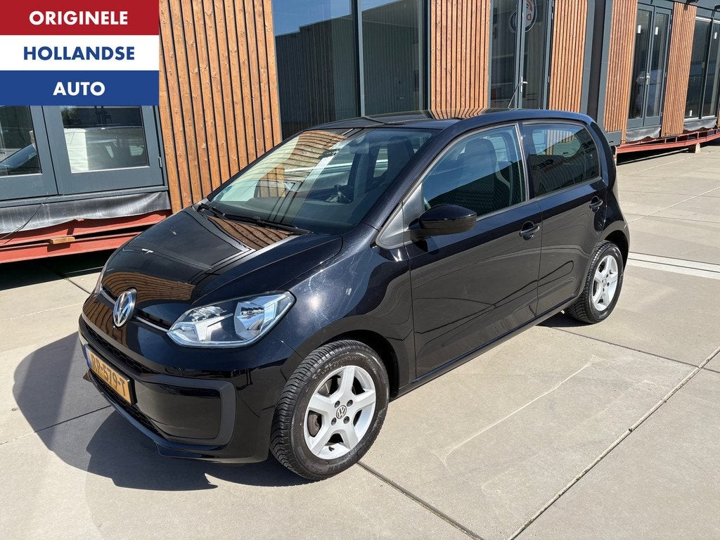 Volkswagen Up! 1.0 BMT Zwart Airco BT Aux 100% VW DealerAuto, Voorwielaandrijving, Gebruikt, Met garantie (alle), Zwart