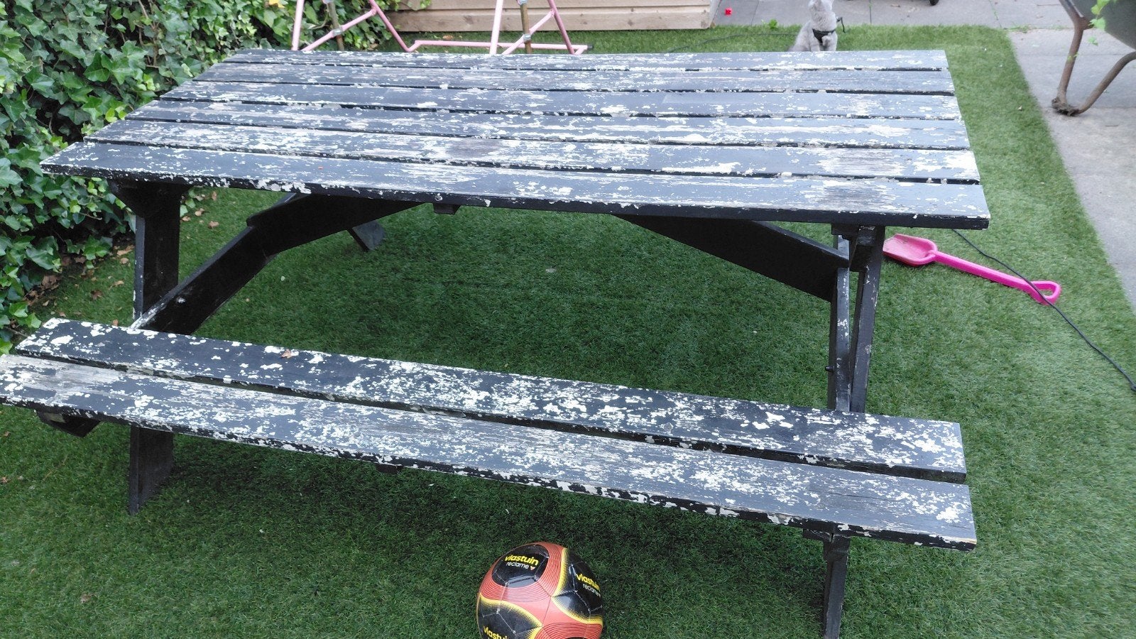 Oude picknicktafel - opknapper, Ophalen, Gebruikt, Rechthoekig, Hout
