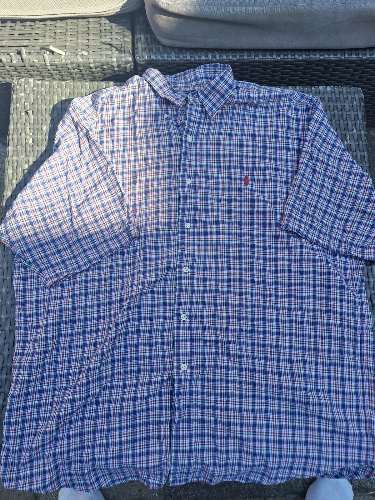 Polo by Ralph Lauren Overhemd  Geruit Navy/Rood/Wit  Maat XL, Kleding | Heren, Overhemden, Ophalen of Verzenden, Gedragen, Halswijdte 43/44 (XL)