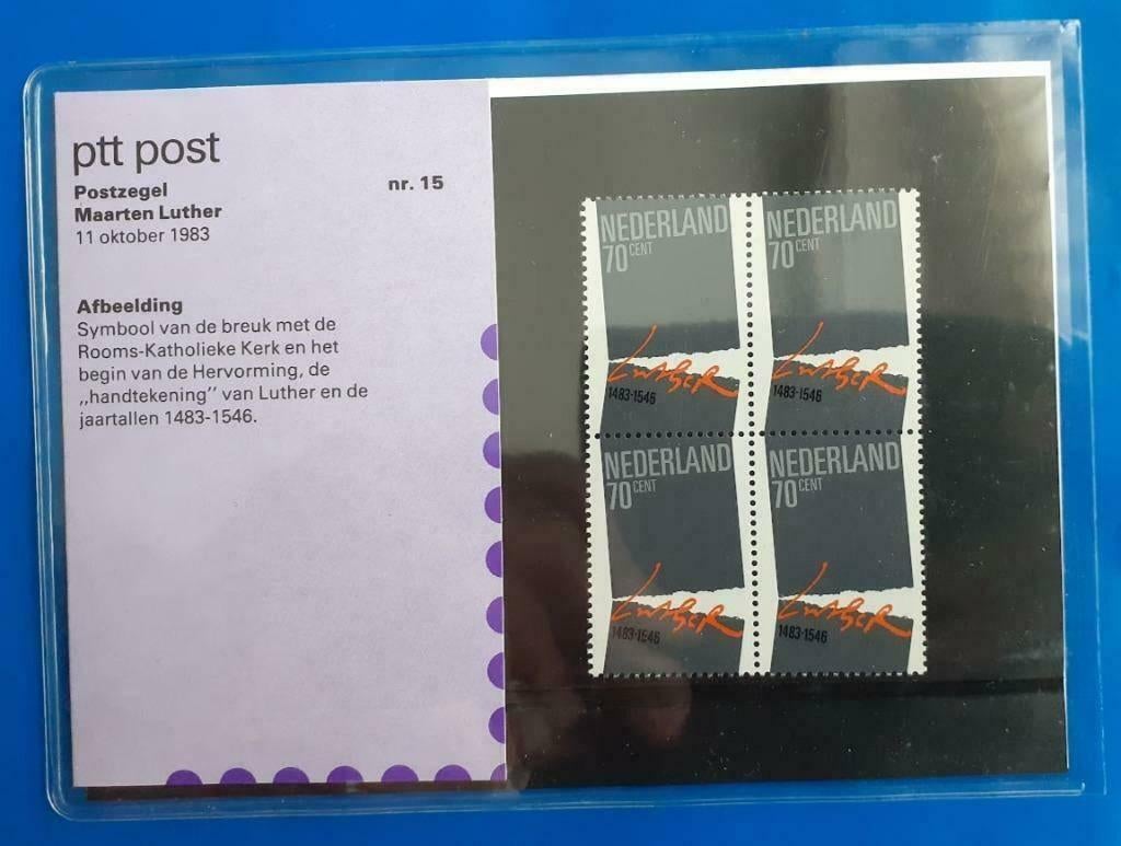 Postzegelmapje 15 - Maarten Luther 1983, Postzegels en Munten, Verzenden, Na 1940