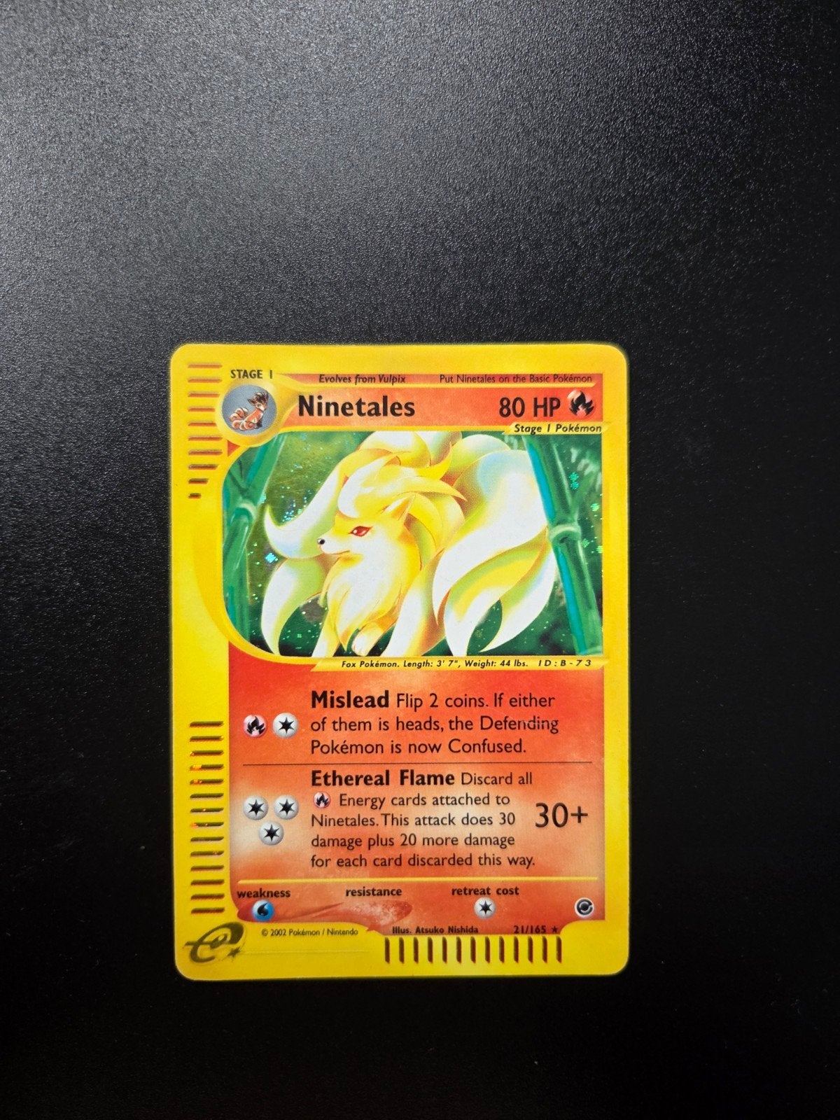 Ninetales 21 Pokemon Expedition holo, Ophalen of Verzenden, Zo goed als nieuw, Booster, Foil