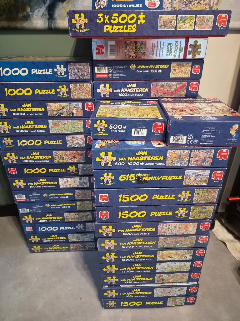 Jan van Haasteren puzzels, Ophalen, 500 t/m 1500 stukjes, Zo goed als nieuw