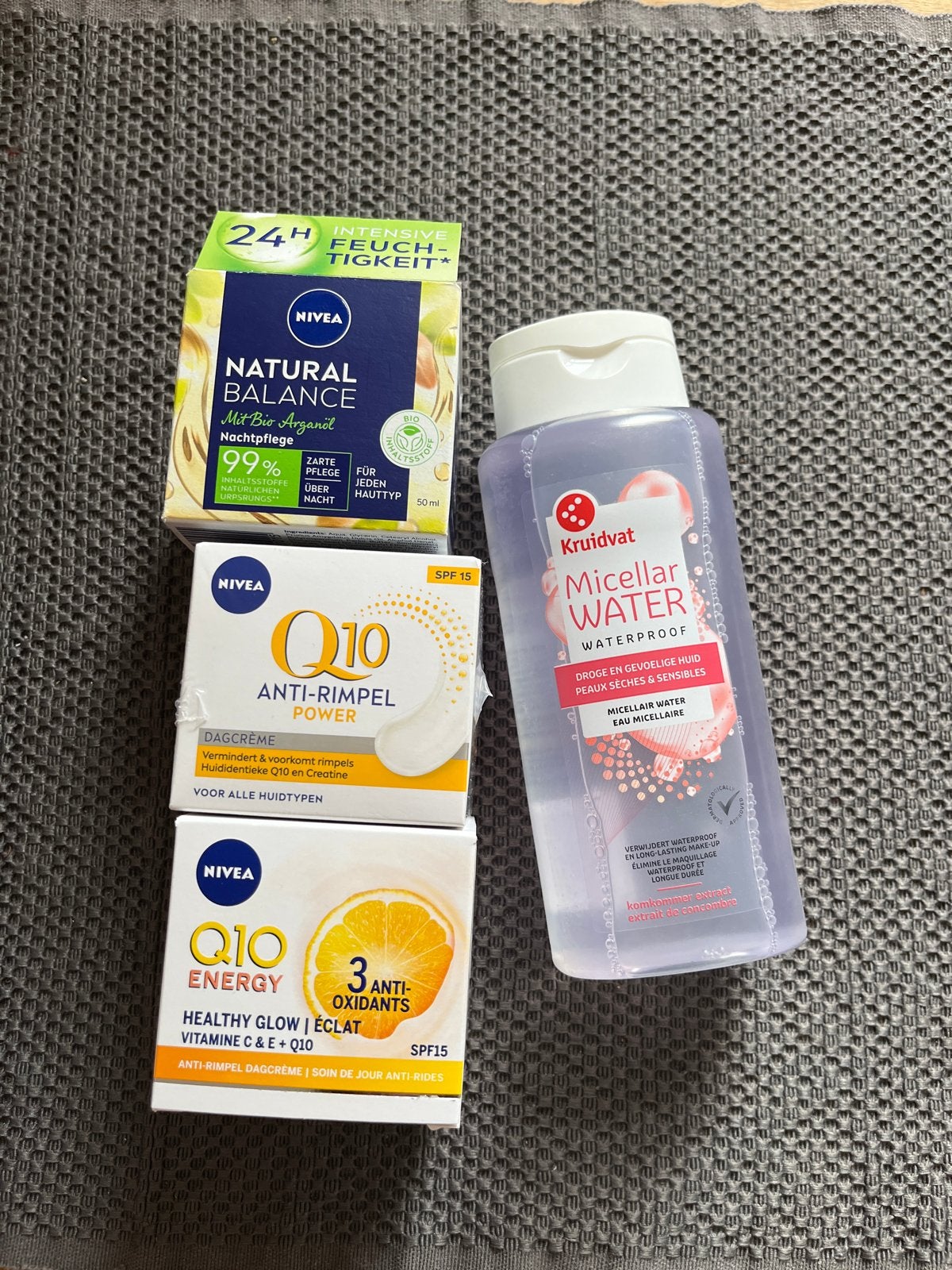 Nivea Q10 Crèmes & Kruidvat Micellair Water Set, Ophalen of Verzenden, Nieuw, Gehele gezicht, Verzorging