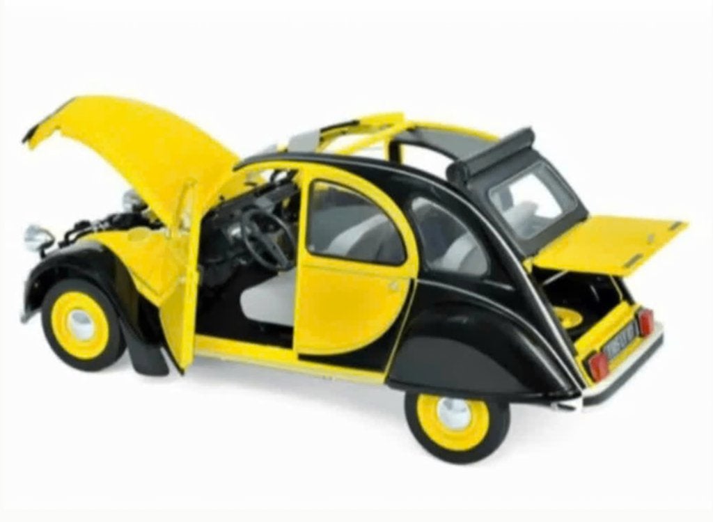 Citroen 2CV Charleston '82 Geel/Zwart 1/18 NOREV ref: 181493, Hobby en Vrije tijd, Modelauto's | 1:18, Verzenden, Nieuw, Auto