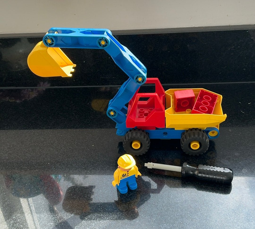 LEGO 2920 Duplo Toolo mobiele kraan of graafmachine, Ophalen of Verzenden, Zo goed als nieuw