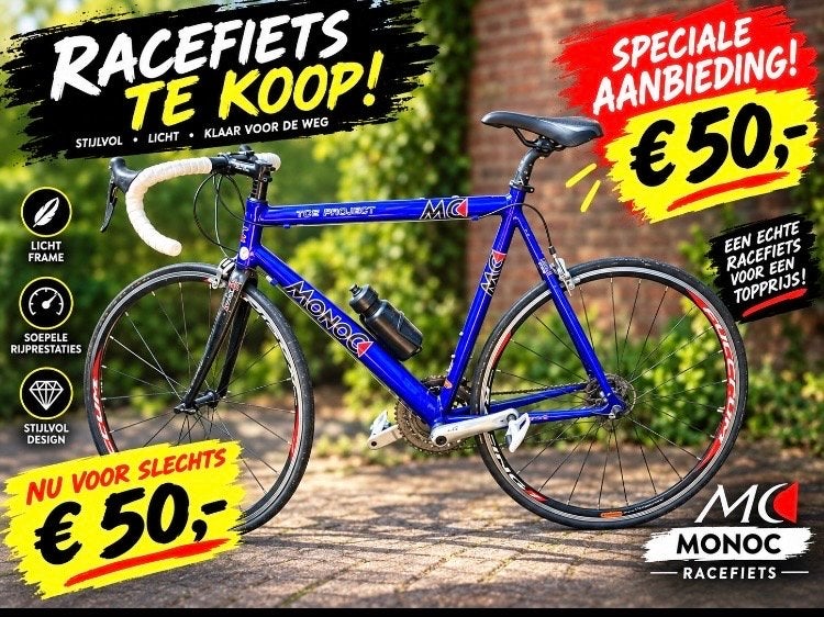 Monoc Racefiets - Stijlvol, Licht en Klaar voor de Weg!, Fietsen en Brommers, Ophalen of Verzenden, Gebruikt, Overige merken