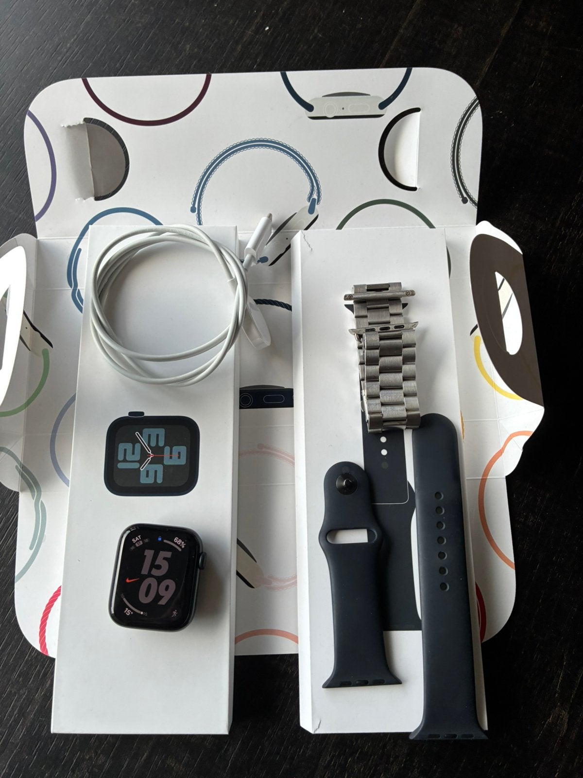 Apple Watch SE 2e gen 44mm GPS, Zwart, IOS, Ophalen of Verzenden, Zo goed als nieuw