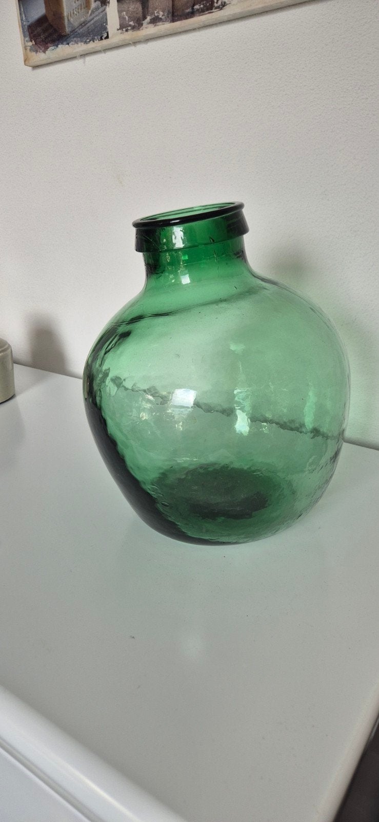 Vintage Spaanse Wijnfles - Groen Glas, Ophalen