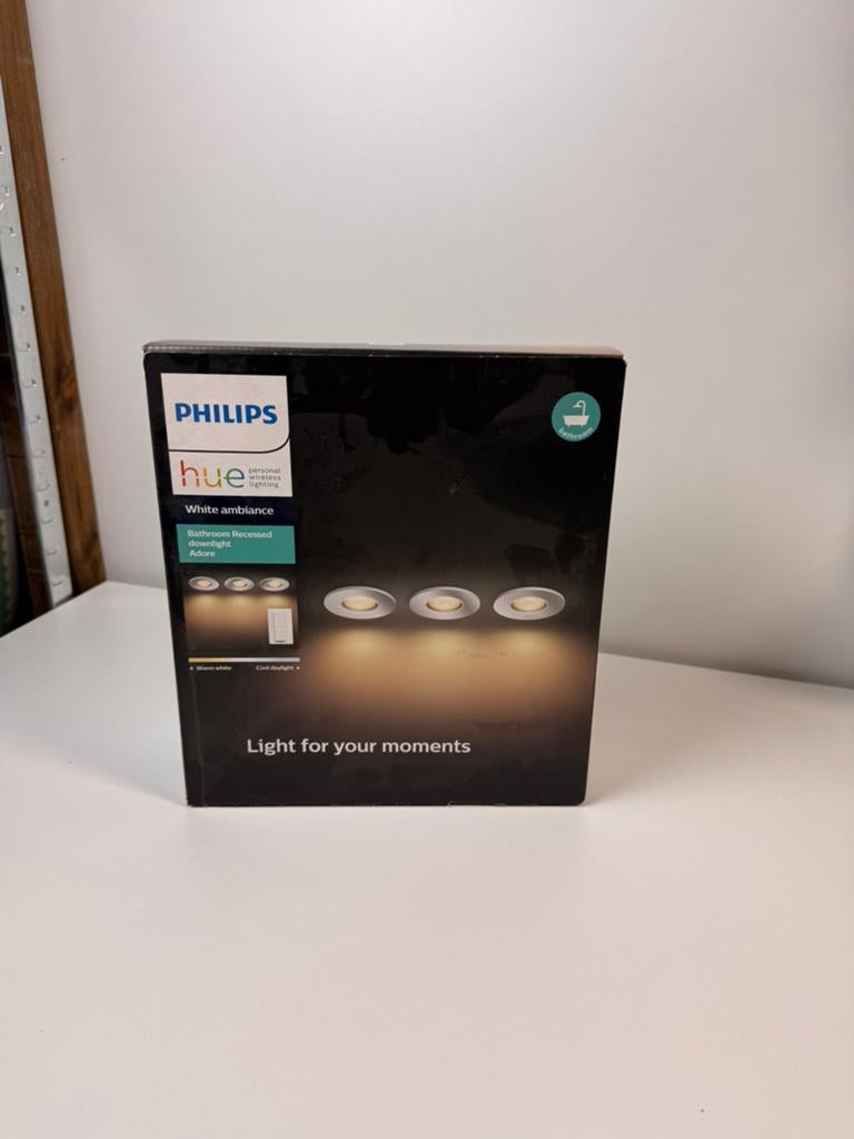Philips Hue Adore Badkamer Inbouwspots - Wit Ambiance, Metaal of Aluminium, Nieuw, Ophalen of Verzenden, Led