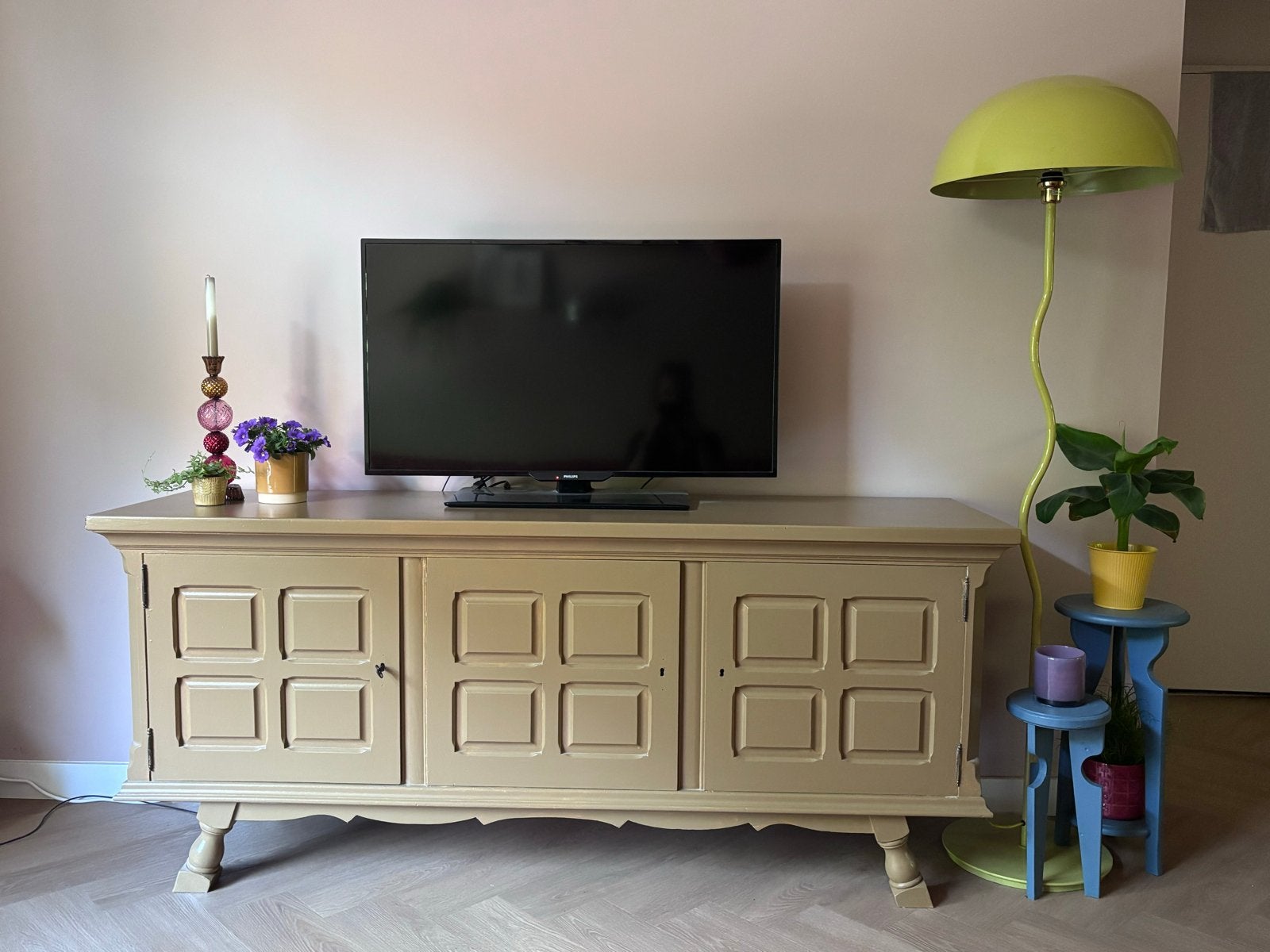 Sissy Boy stijl dressoir/tv meubel - Warm Tan No. 91, Ophalen, Gebruikt, 150 tot 200 cm, Met lade(s)