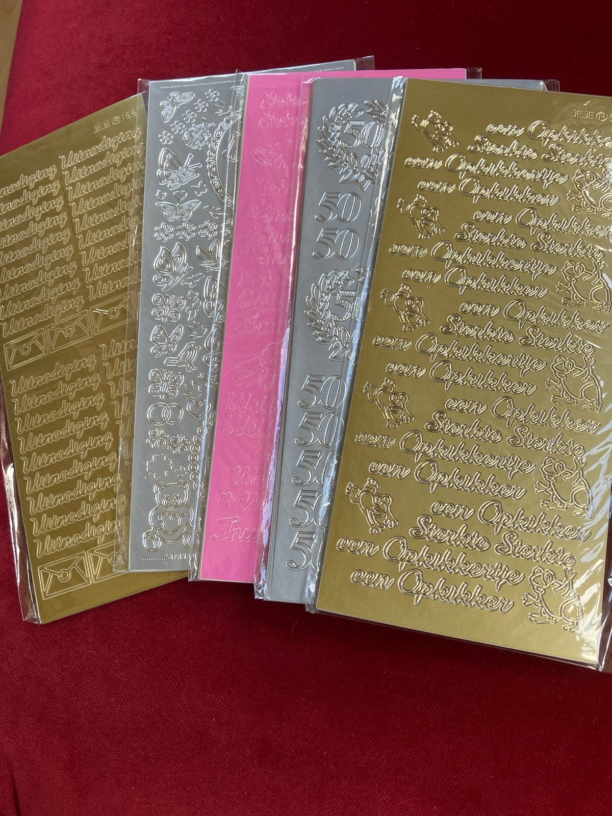 Diverse stickers v. Kaart. Geboorte, uitnodiging, beterschap, Ophalen of Verzenden, Nieuw, Meerdere stickers