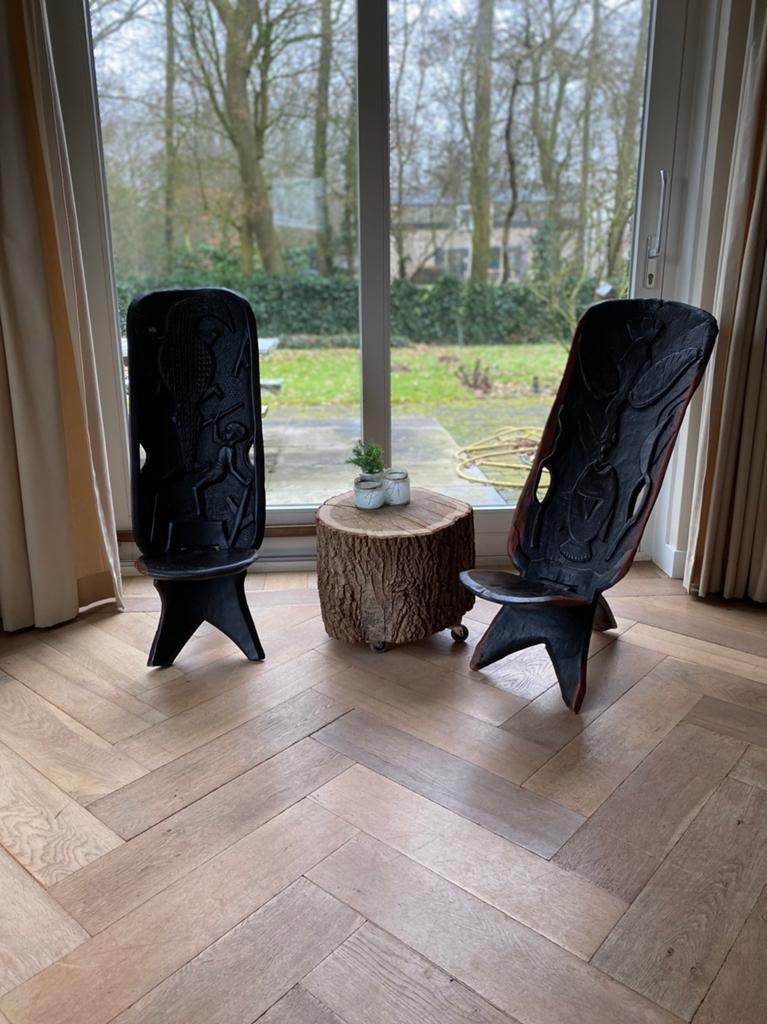 Zuid-Afrikaanse mahoni stoelen, Ophalen, Minder dan 50 cm, 75 tot 100 cm, Zo goed als nieuw