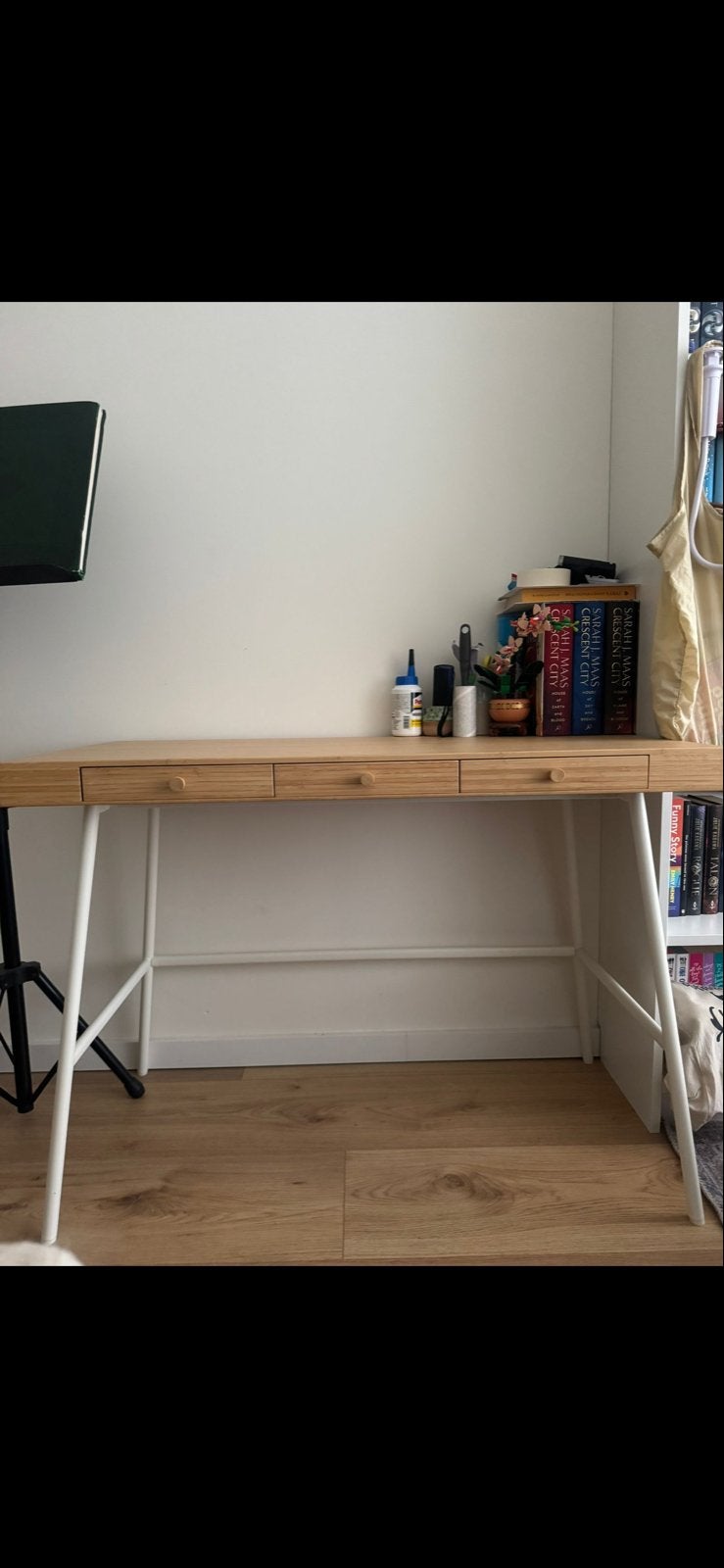 IKEA LILLÅSEN bureau, bamboe, 102x49 cm, Ophalen, Scandinavisch, Zo goed als nieuw, IKEA