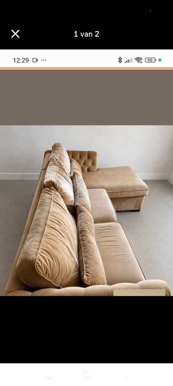 Luxe Velvet Loungebank VANDAAG 100€, 250 tot 300 cm, 100 tot 125 cm, Zo goed als nieuw, Stof