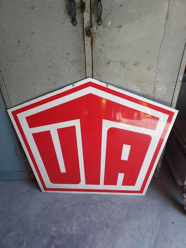 Vintage Uta reclamebord uit België (  uit de jaren ' 80? ), Ophalen, Gebruikt, Reclamebord