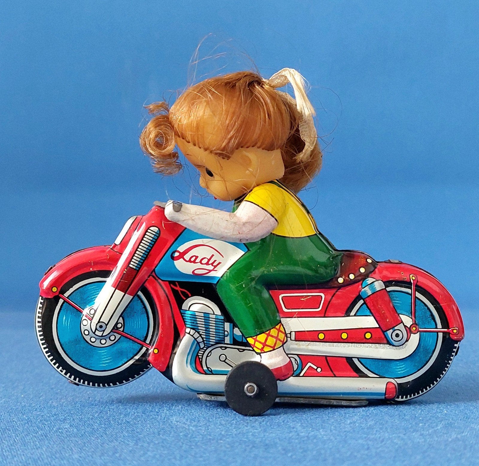 HAJI "Lady" Blikken Speelgoed Motorfiets Made in Japan, Ophalen of Verzenden