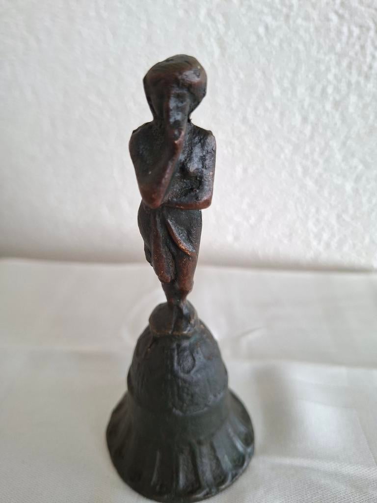 Antieke bronzen tafelbel, Antiek en Kunst, Antiek | Koper en Brons, Verzenden
