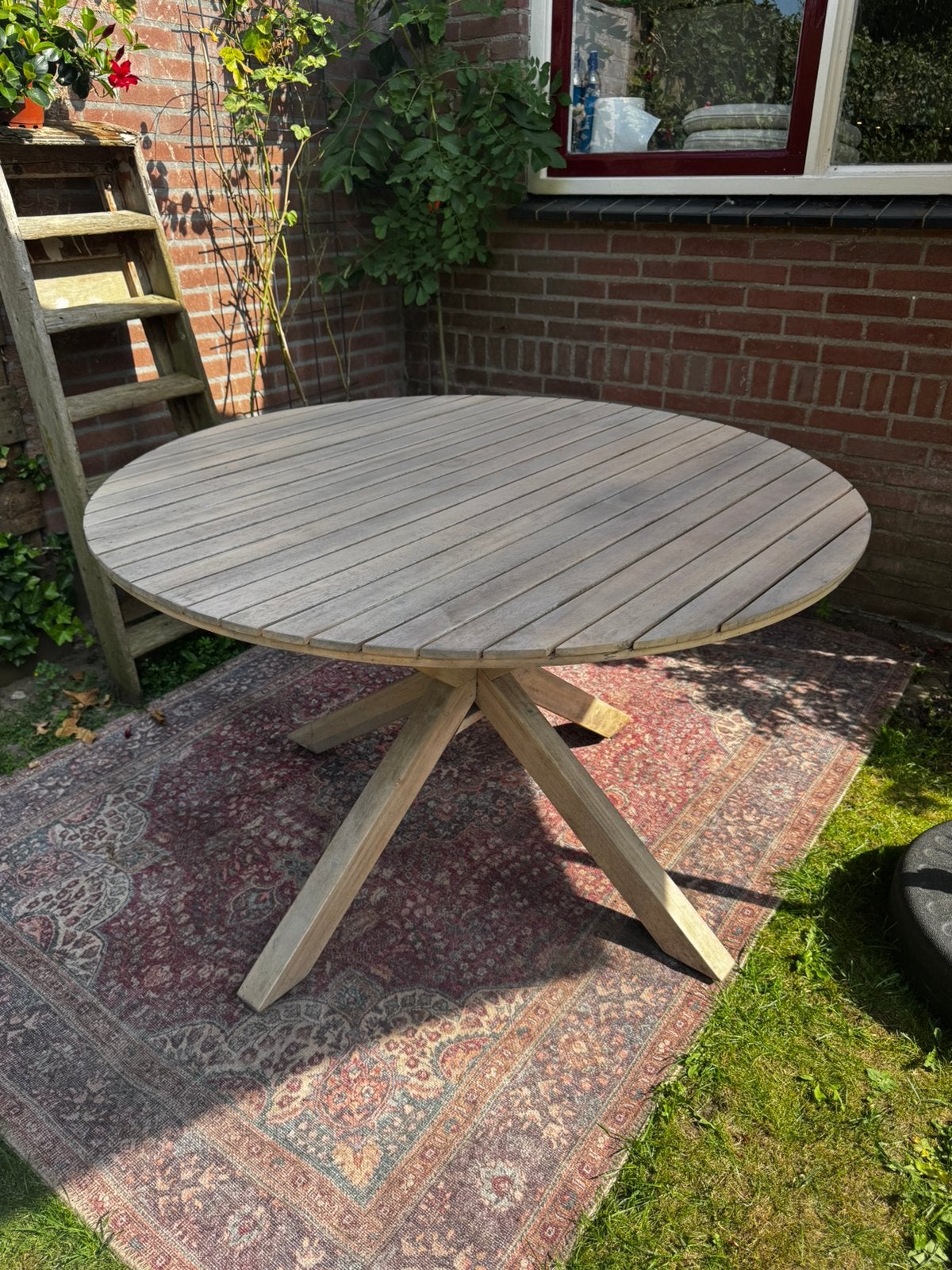 Ronde Tuintafel - 120cm, Tuin en Terras, Tuintafels, Ophalen, Zo goed als nieuw, Rond, Kunststof