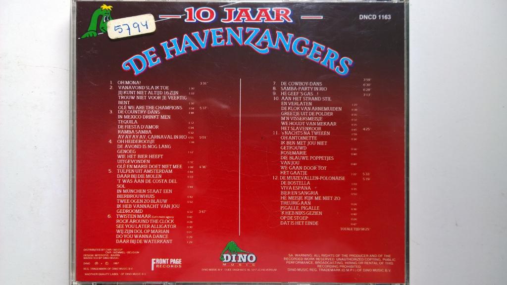 De Havenzangers - 10 Jaar, Cd's en Dvd's, Cd's | Nederlandstalig, Ophalen of Verzenden, Zo goed als nieuw, Pop