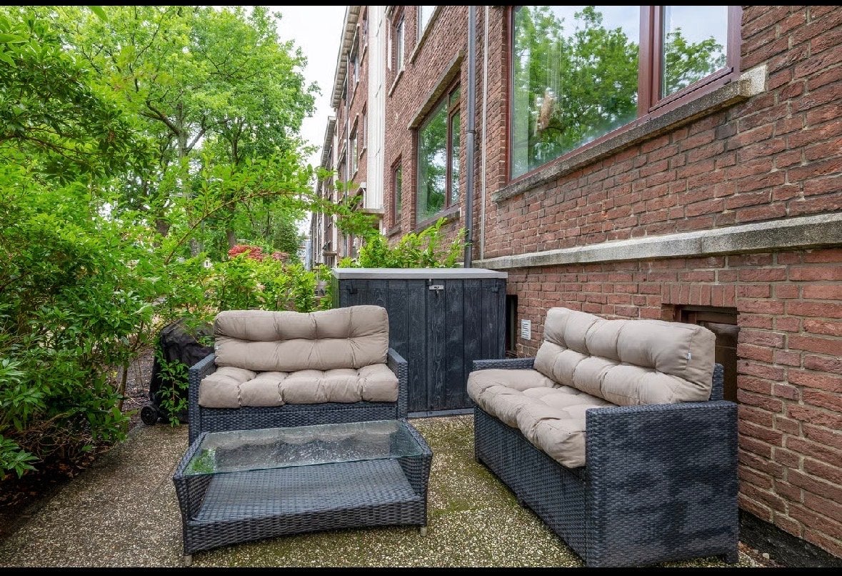 Loungeset met Glazen Bijzettafel, Tuin en Terras, Tuinsets en Loungesets, Ophalen, 4 zitplaatsen, Gebruikt, Loungeset