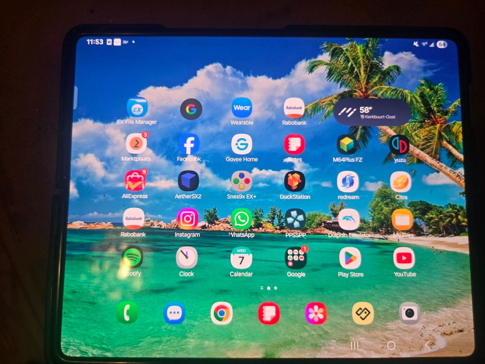Samsung Galaxy Z Fold 3 - Krasvrij - Met simlock, Ophalen, Zwart, Zo goed als nieuw, 256 GB