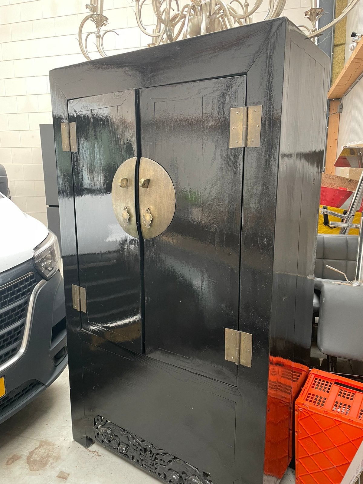 Buffet kast zwart, Ophalen, 200 cm of meer, 150 tot 200 cm, Overige houtsoorten