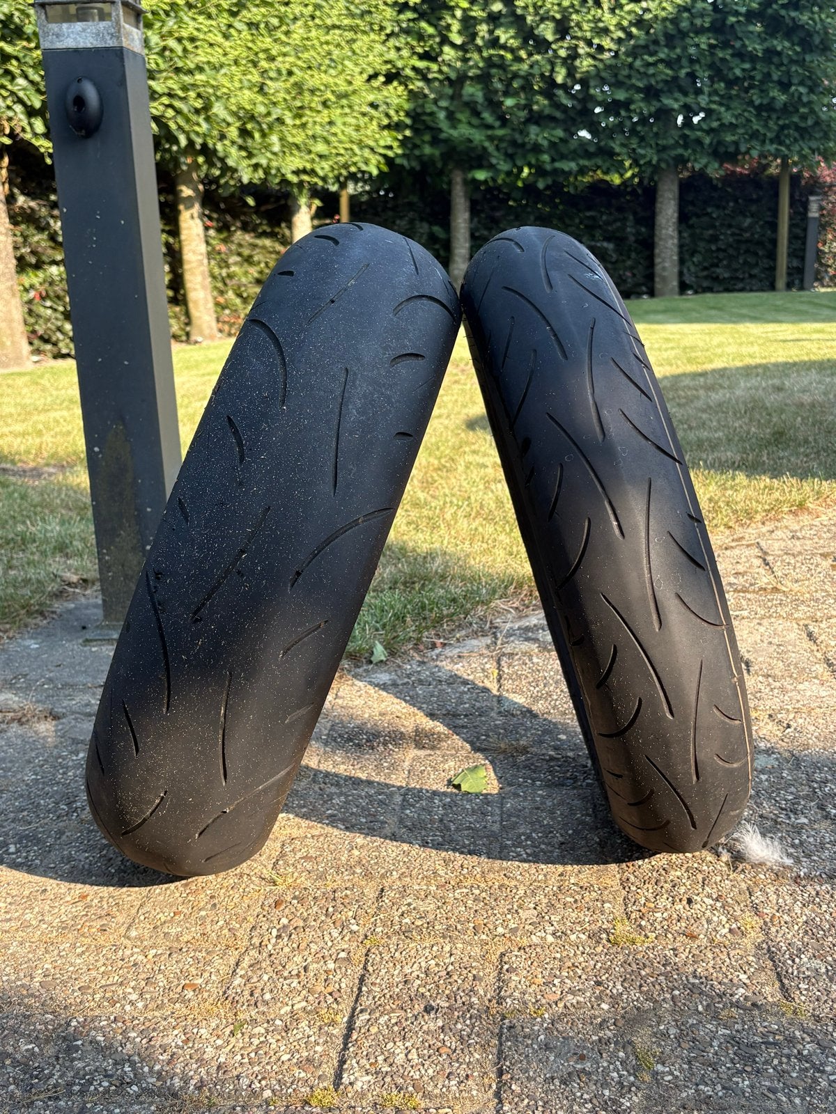 Dunlop Sportmax D214 Motorbanden Set 160/60ZR17 & 120/70ZR17, Ophalen, Gebruikt