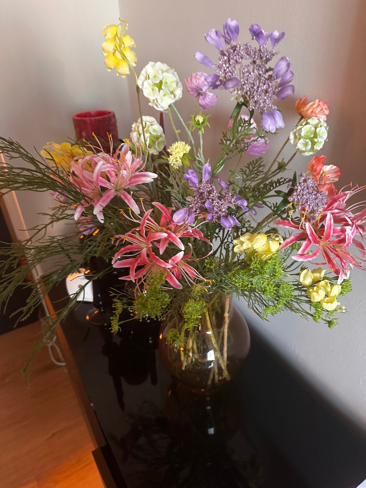 Zijde bloem bouket, Huis en Inrichting, Binnen, Ophalen of Verzenden, Meerkleurig, Nieuw