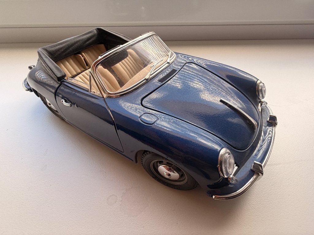 Bburago Porsche 356 B 1961 Blauw schaal 01:18, Hobby en Vrije tijd, Ophalen, Zo goed als nieuw, Auto, Bburago