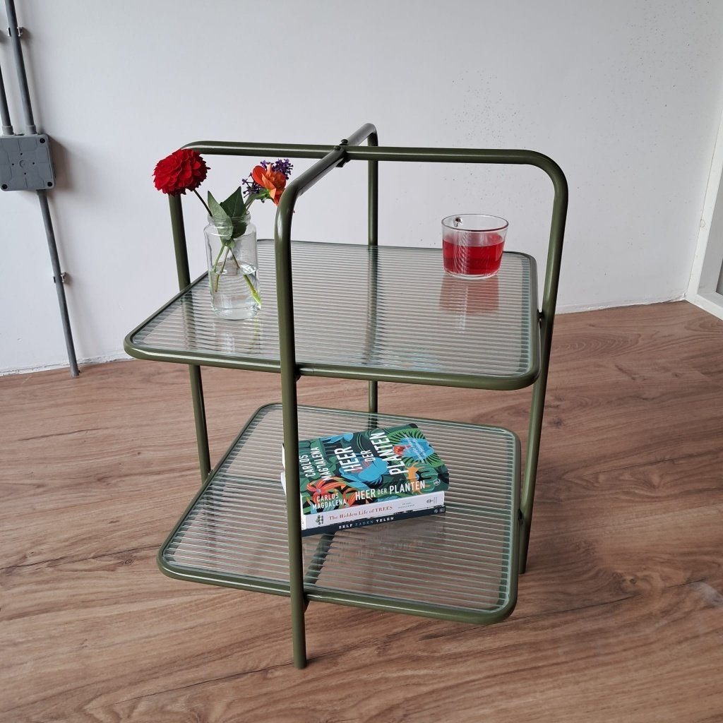 COCO maison Louis bijzettafel groen, metaal, NIEUW in doos, 45 tot 60 cm, Minder dan 55 cm, Metaal of Aluminium, Vierkant