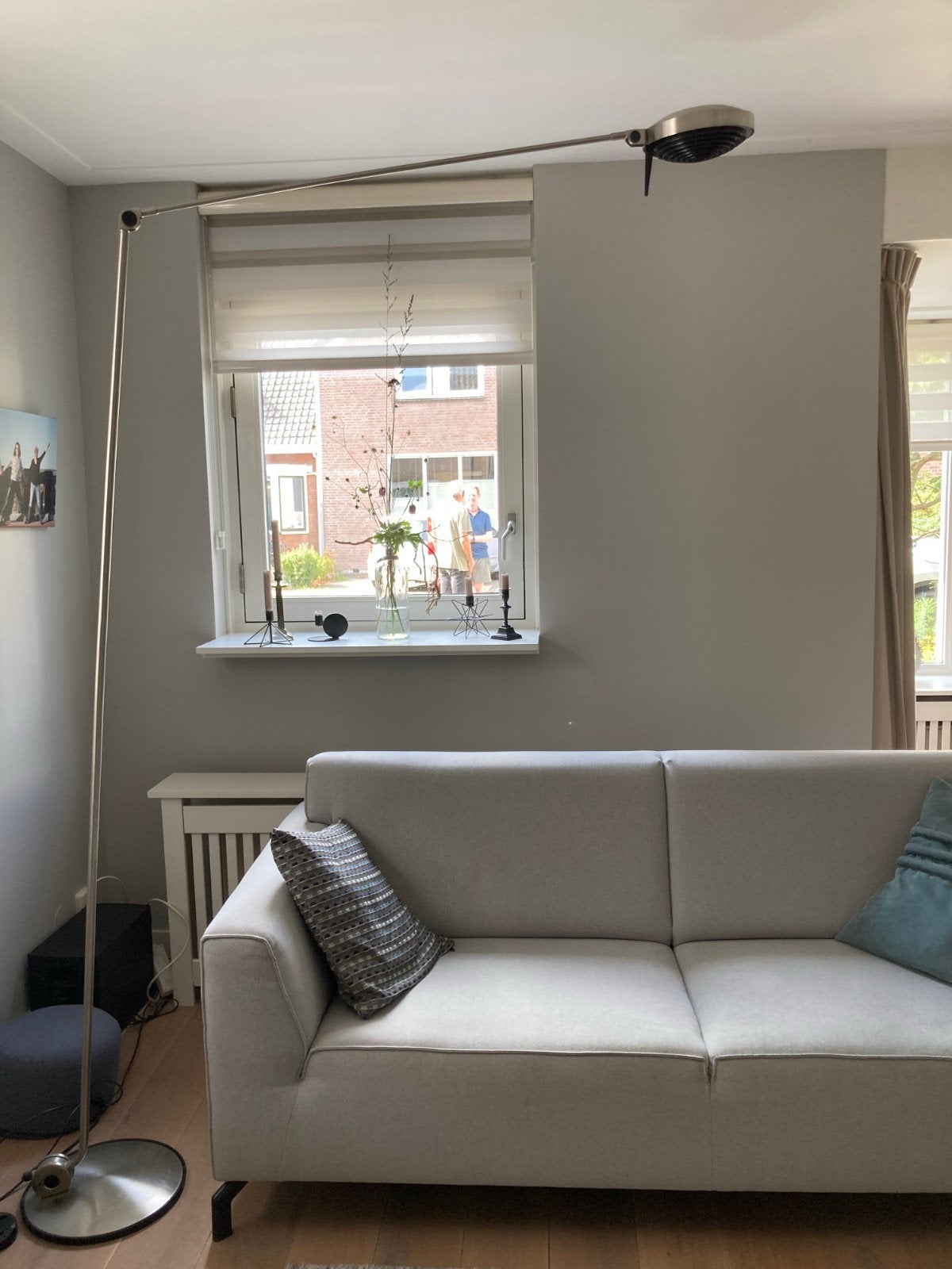 Moderne booglamp - RVS met dimmer, Huis en Inrichting, Ophalen, Gebruikt, 200 cm of meer, Metaal