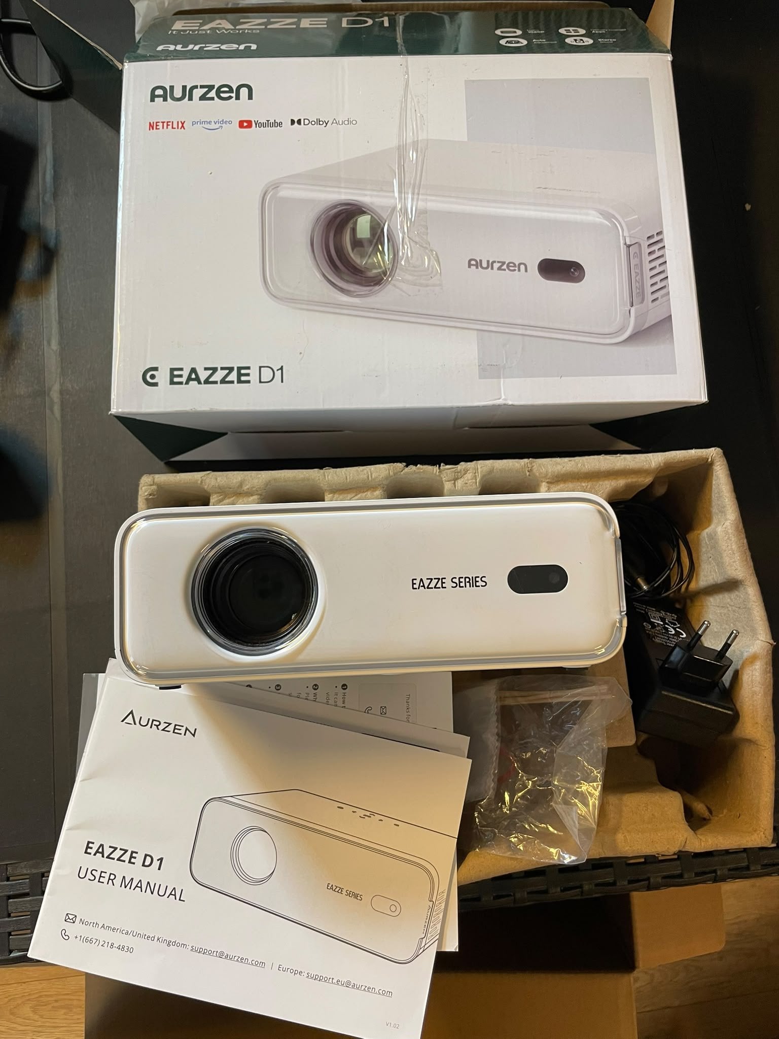 Aurzen Eazze D1 Smart Beamer / Projector – Nieuw in doos!, Ophalen of Verzenden, Nieuw, Aurzen