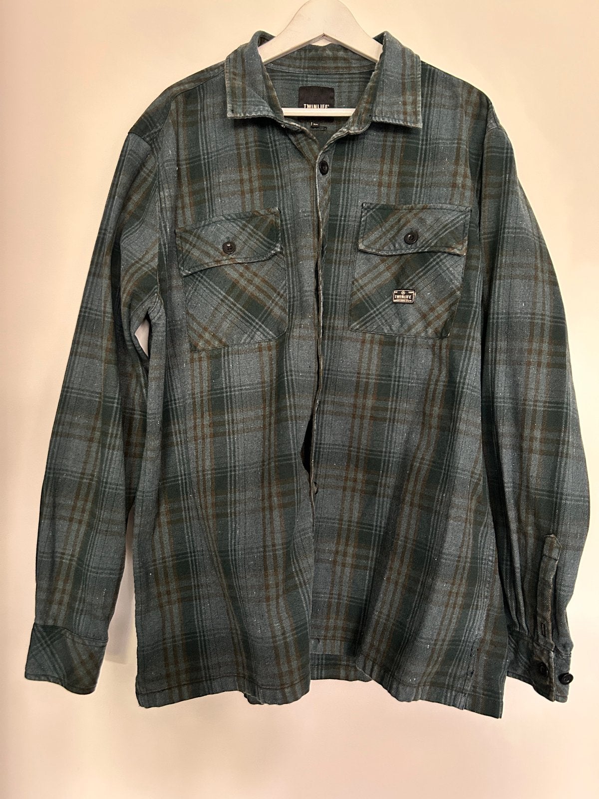 Twinlife overshirt/blouse groen/zwart 3XL, Ophalen of Verzenden, Zo goed als nieuw, Groen, Overige halswijdtes