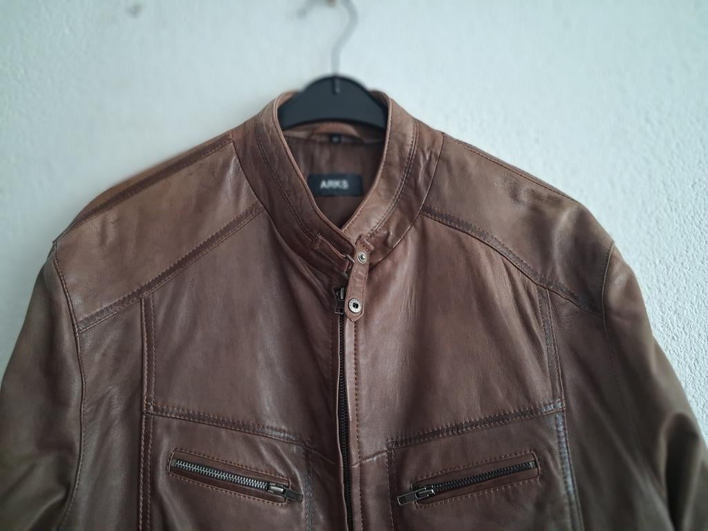 ARKS Leren Jas Heren - Maat 60 (XXL), Bruin, ARKS, Maat 56/58 (XL), Ophalen of Verzenden
