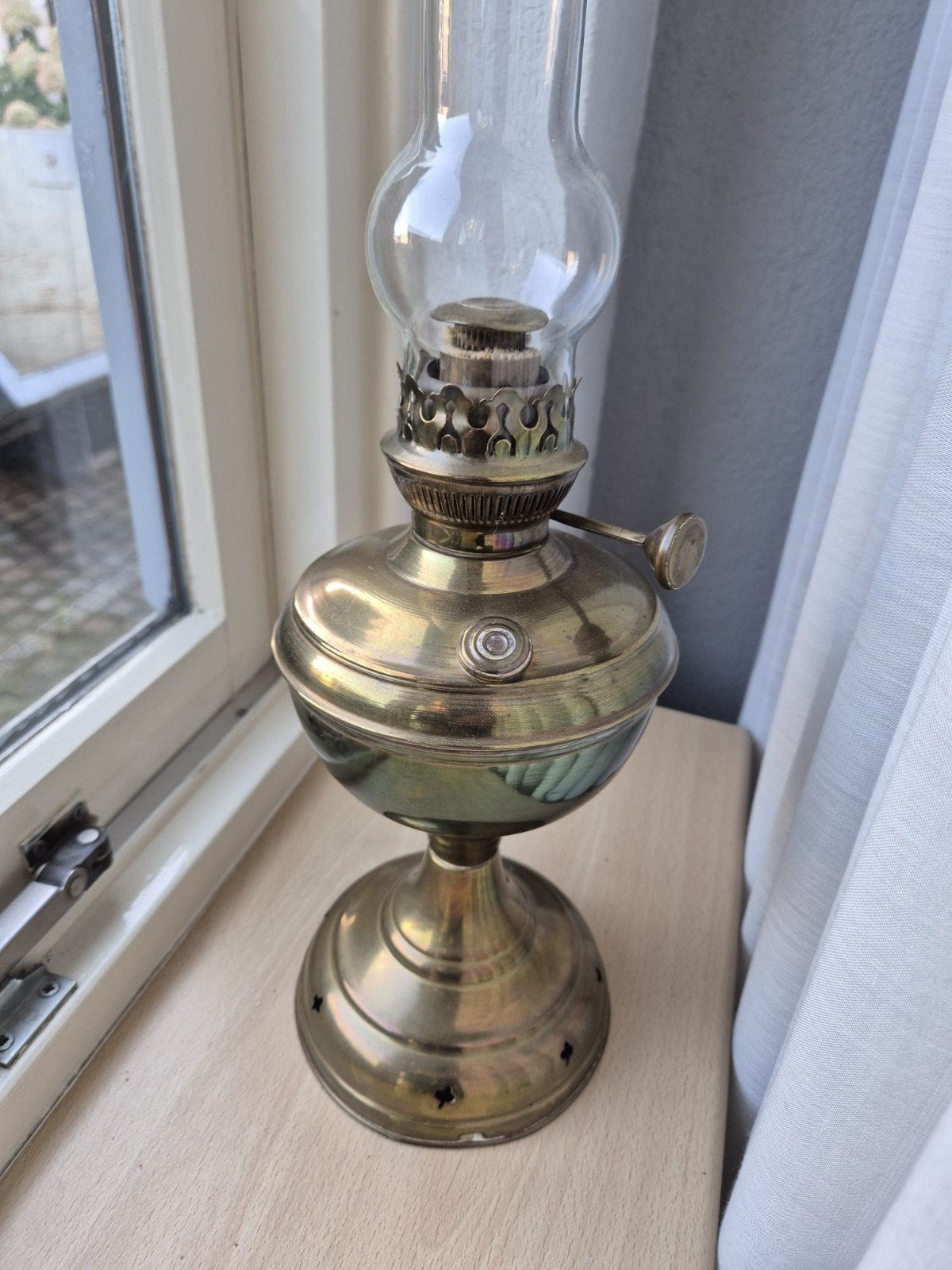 Antieke Messing Olielamp - Klassieke Verlichting, Antiek en Kunst, Antiek | Lampen, Ophalen