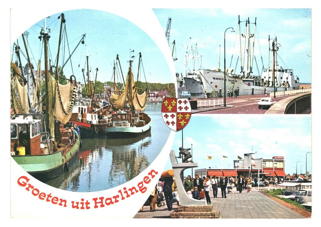 42183 Harlingen 1972 Friesland Haven Gelopen met Postzegel, Ophalen of Verzenden, 1960 tot 1980, Gelopen, Friesland