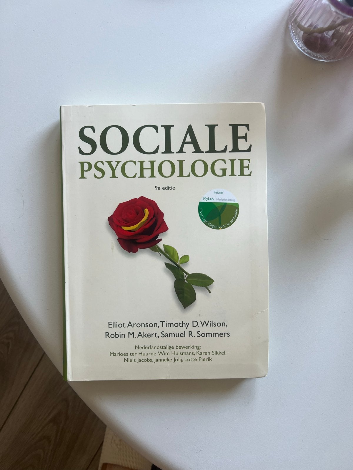 Sociale Psychologie - 9e editie (Aronson e.a.), Ophalen of Verzenden, Gamma, Zo goed als nieuw, HBO