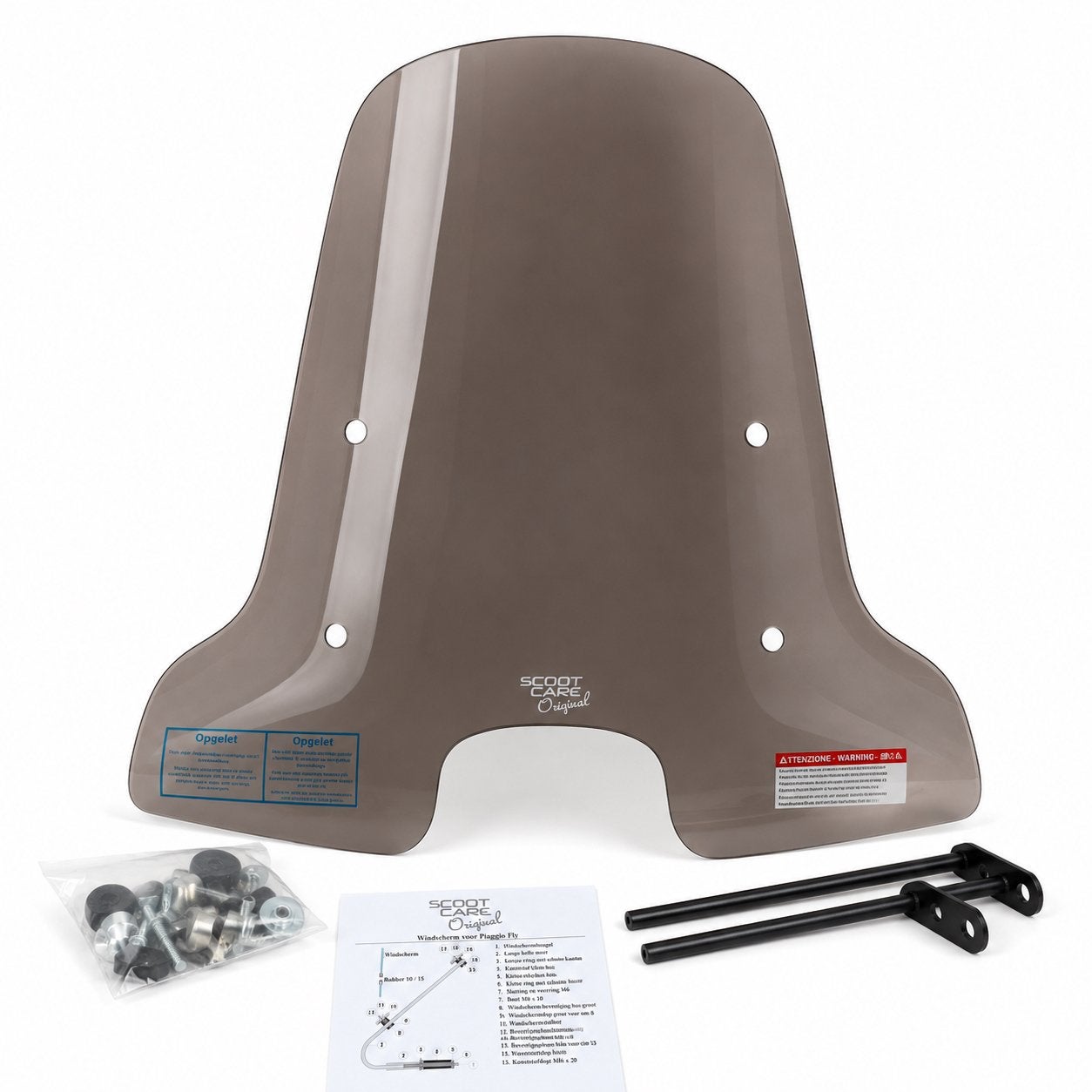 Windscherm Piaggio New Fly vanaf 2012 Smoke Hoog  Montageset, Motoren, Verzenden, ., ., .