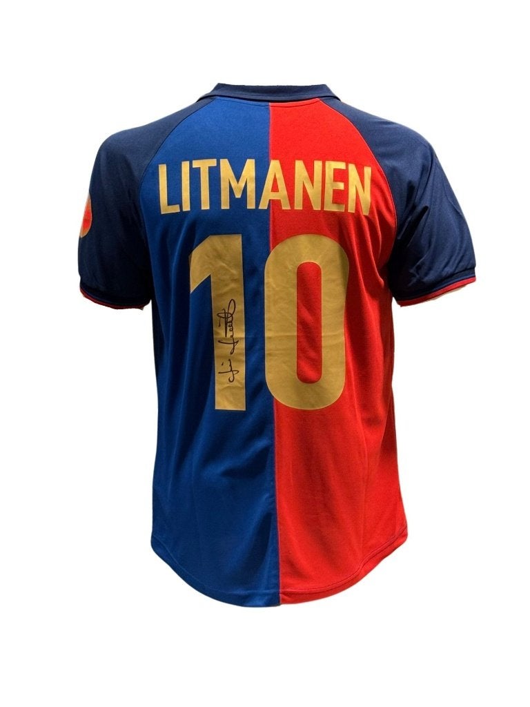 Jari Litmanen FC Barcelona 99/00 gesigneerd thuis shirt, Verzamelen, Buitenlandse clubs, Soccersignings.nl, Shirt, Ophalen of Verzenden