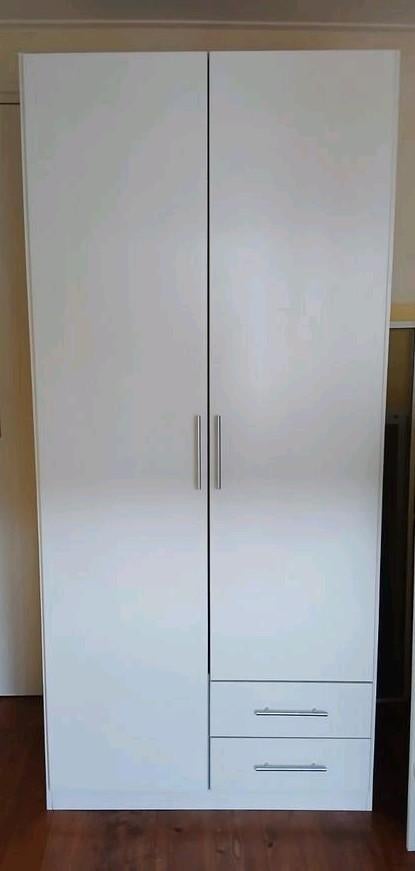 2- deurs kast wit met lades, Ophalen, 50 tot 100 cm, Zo goed als nieuw, 150 tot 200 cm