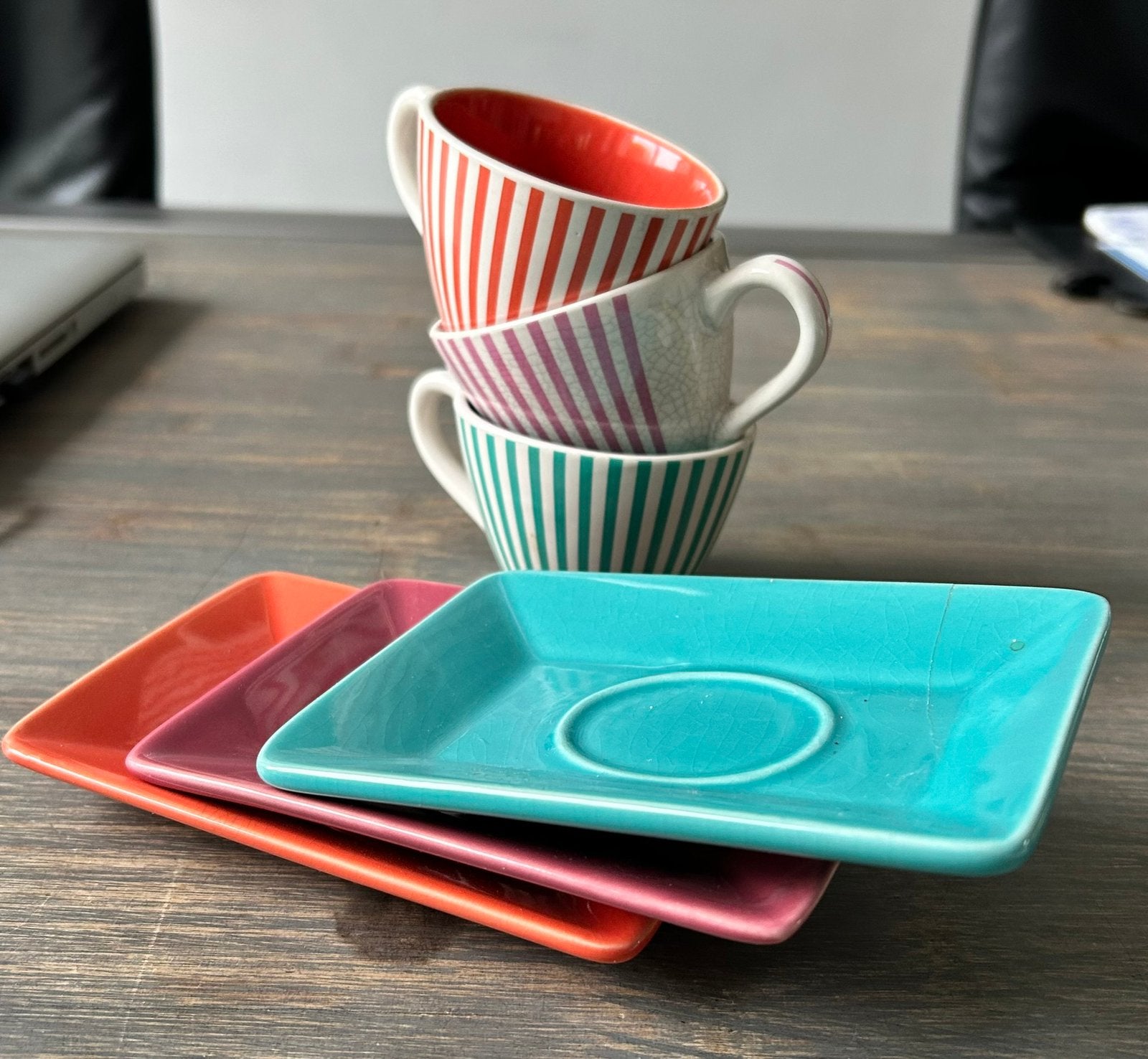 Vintage Retro Espresso kopjes Yves Rocher 80's, Ophalen of Verzenden, Huis en Inrichting