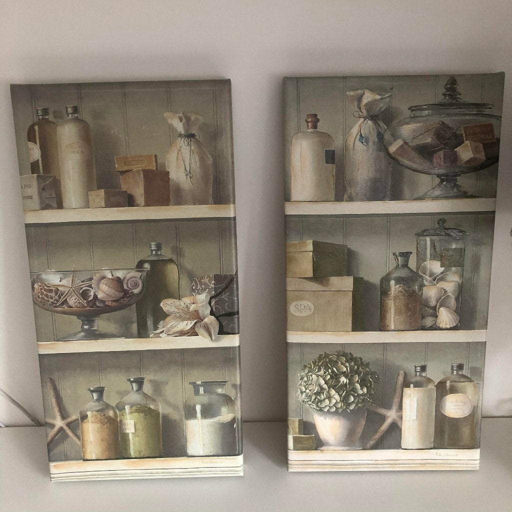 Mooie set schilderijen Fabrice de Villeneuve 50 x 30 cm, Ophalen