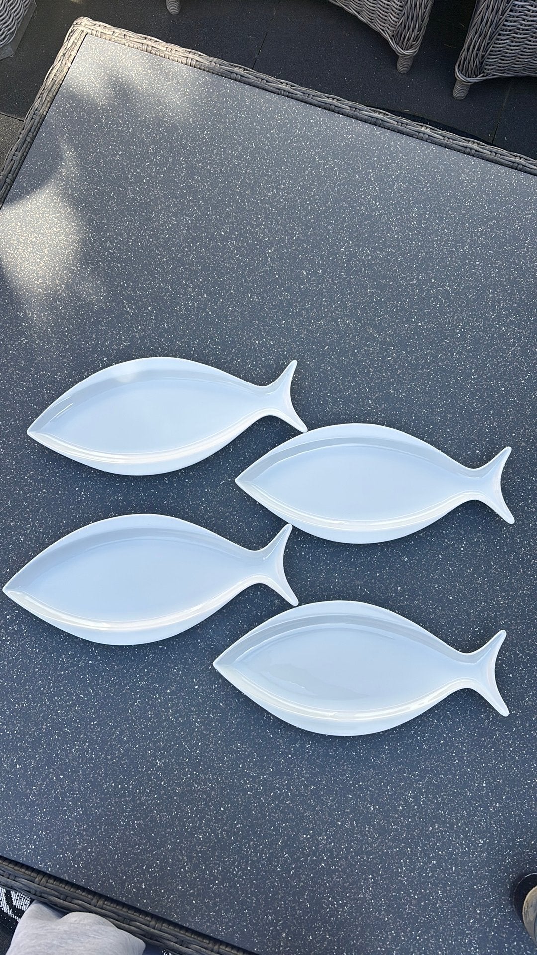 Borden vis, zgan!, Huis en Inrichting, Keuken | Servies, Ophalen, Zo goed als nieuw, Bord(en), Overige stijlen