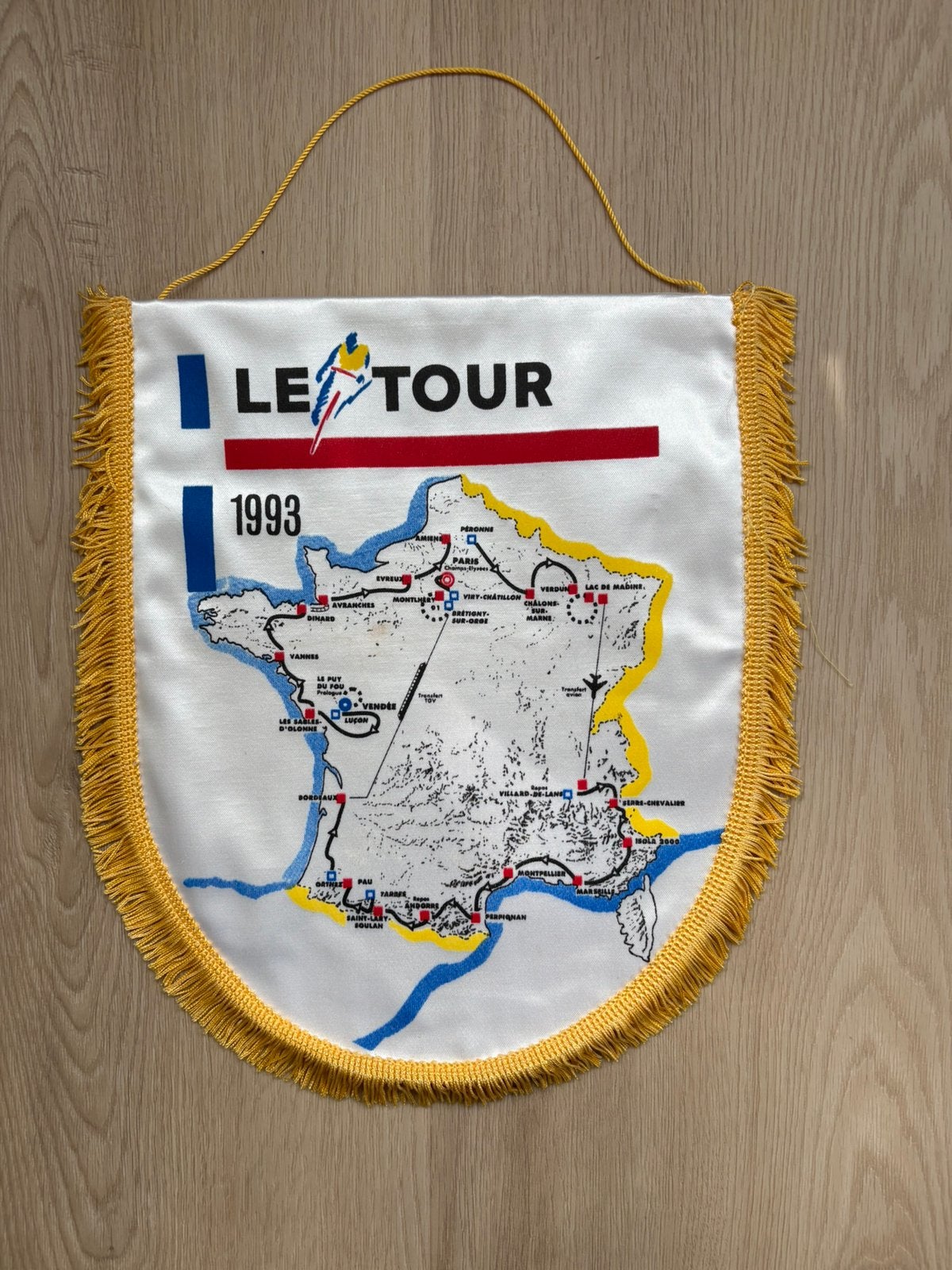 Originele podiumwimpel Tour de France 1993, Ophalen of Verzenden, Zo goed als nieuw, Overige typen