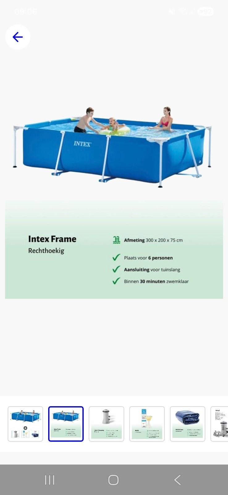 Intex zwembad 20030075, Ophalen, Gebruikt, Opzetzwembad, Rechthoekig