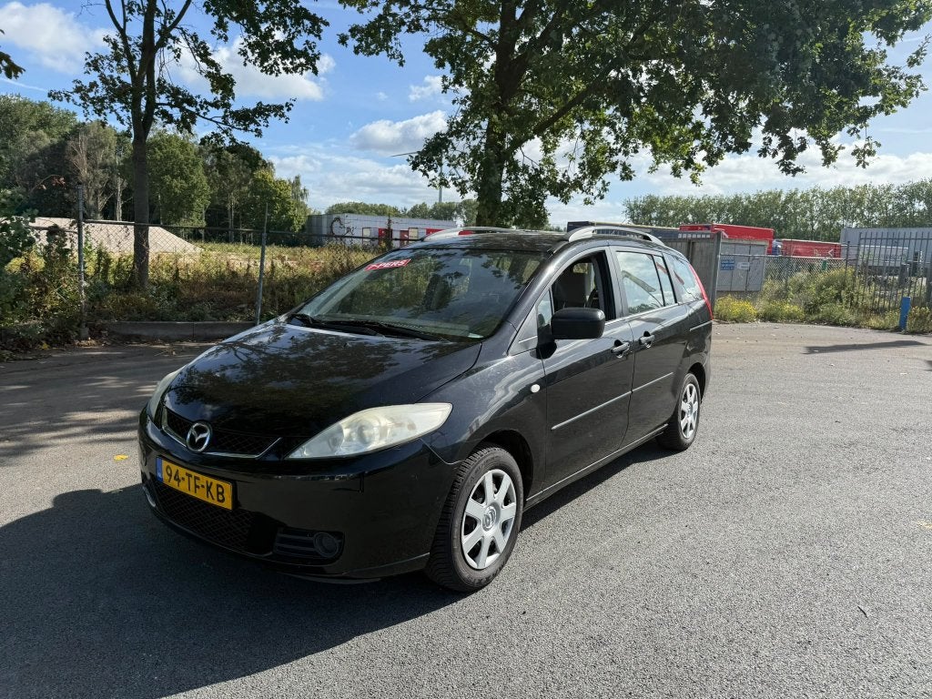 Mazda 5 1.8 2006 Zwart 7 PRSN UITVOERING KOOPJE HOOR, Auto's, Stof, 1370 kg, 7 stoelen, Zwart