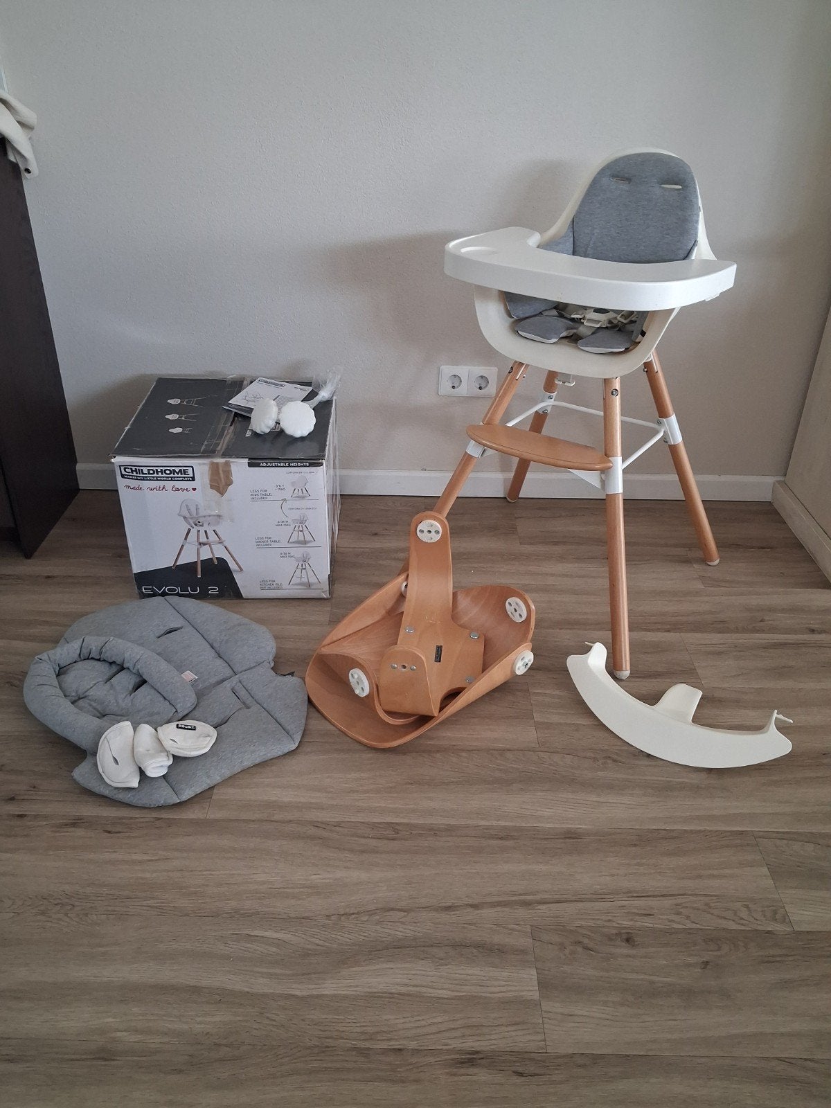 Childhome Evolu kinderstoel + baby set incl alle accessoires, Kinderen en Baby's, Kinderstoelen, Ophalen, Zo goed als nieuw, Overige typen