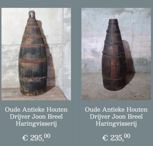 Oude antieke houten drijver joon fishing float reddingsboei, Tuin en Terras, Tuinwanddecoratie, Gebruikt, T, Ophalen of Verzenden