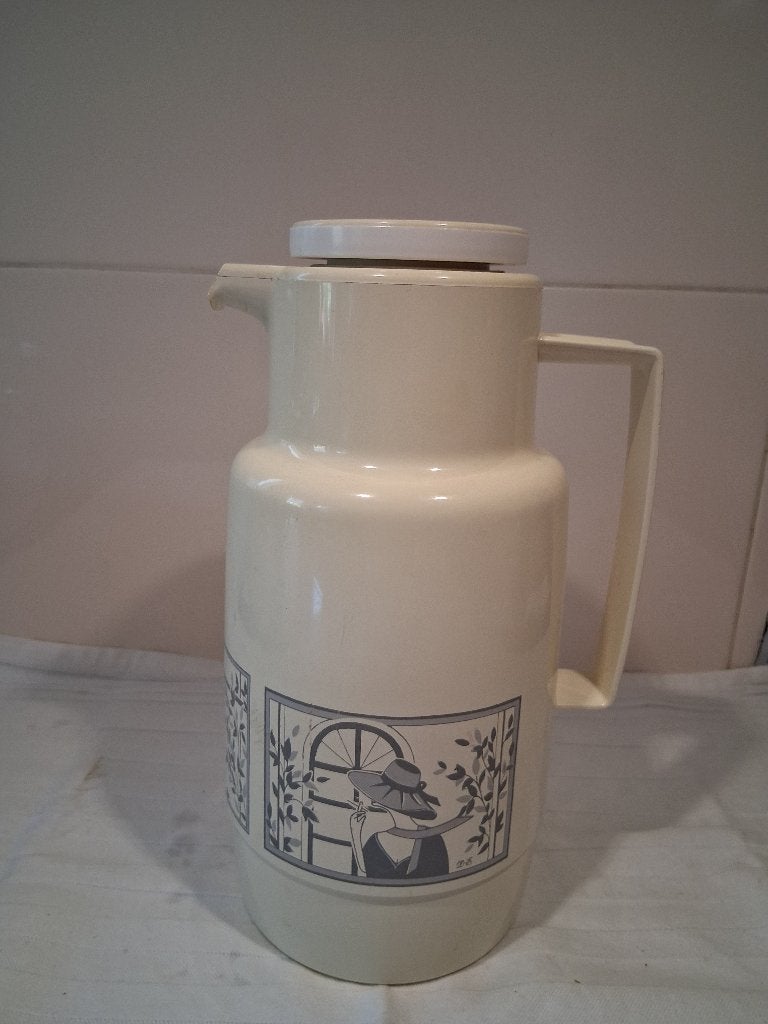 Douwe Egberts thermoskan decor MONACO *eureka*, Ophalen of Verzenden, Wit, Overige merken, Overige typen
